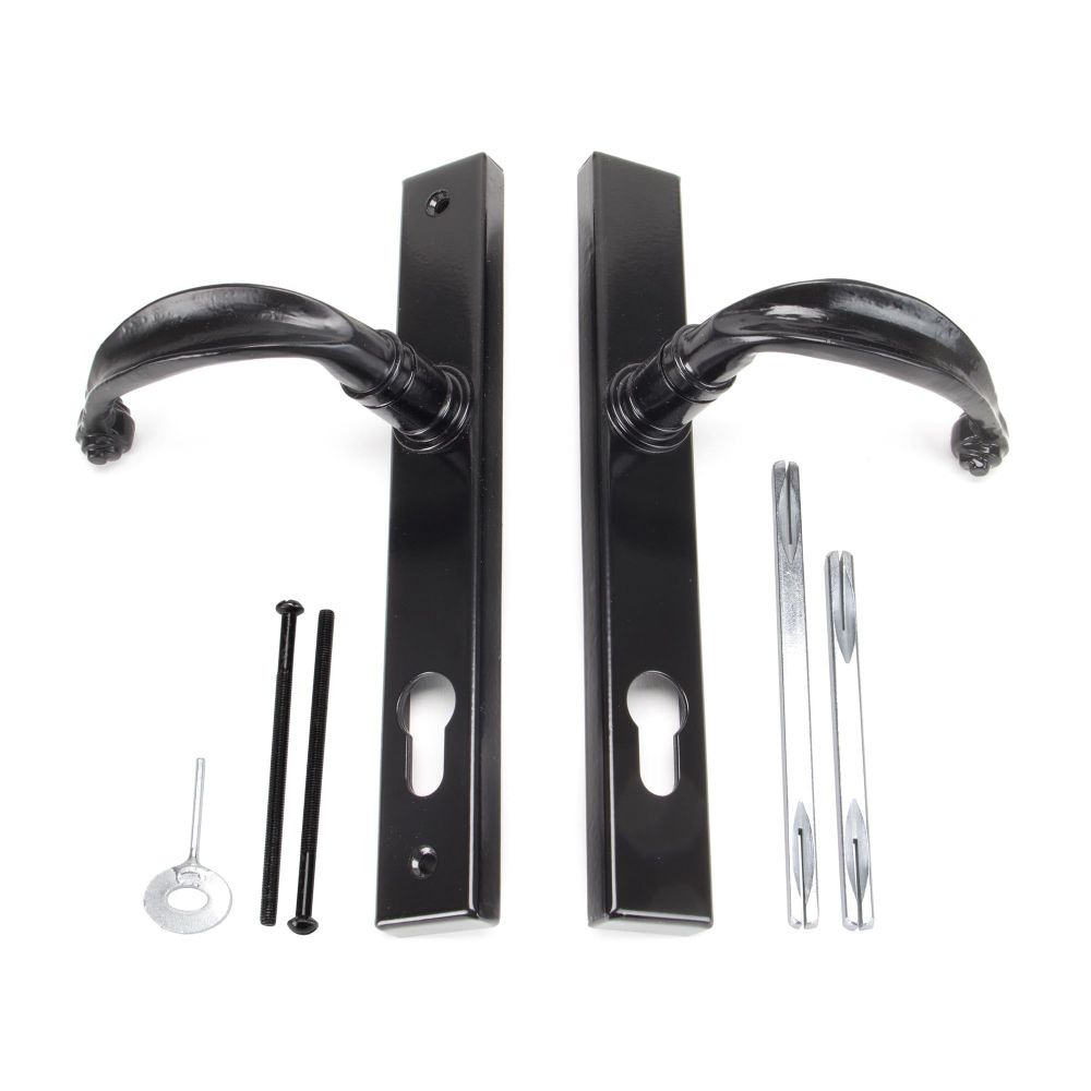 From The Anvil - Black Cottage Slimline Lever Espag. Lock Set | Sku. 33035 | Trade Door Handles.