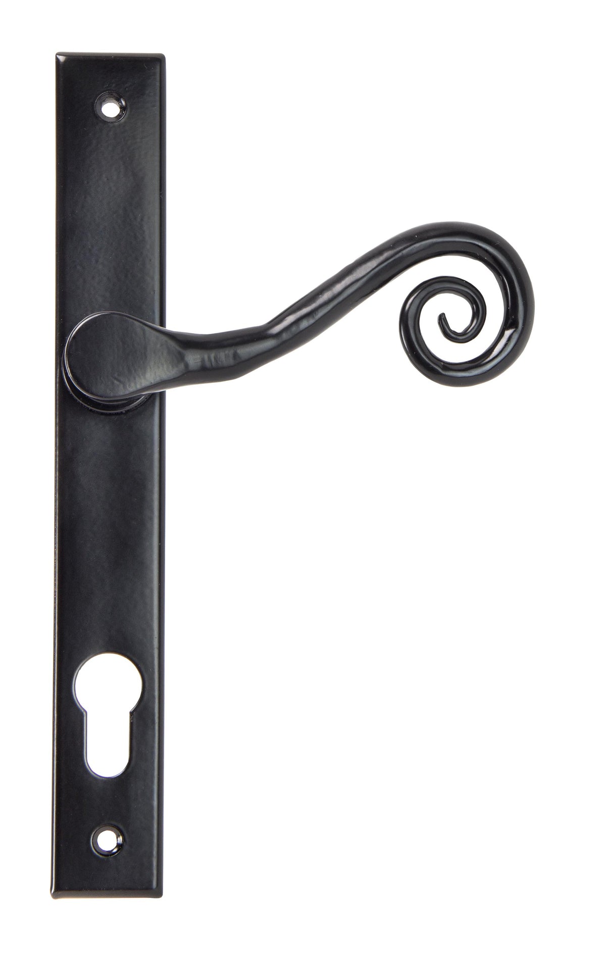 From The Anvil - Black Monkeytail Slimline Lever Espag. Lock Set - LH | Sku. 33037L | Trade Door Handles.