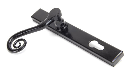 From The Anvil - Black Monkeytail Slimline Lever Espag. Lock Set - LH | Sku. 33037L | Trade Door Handles.