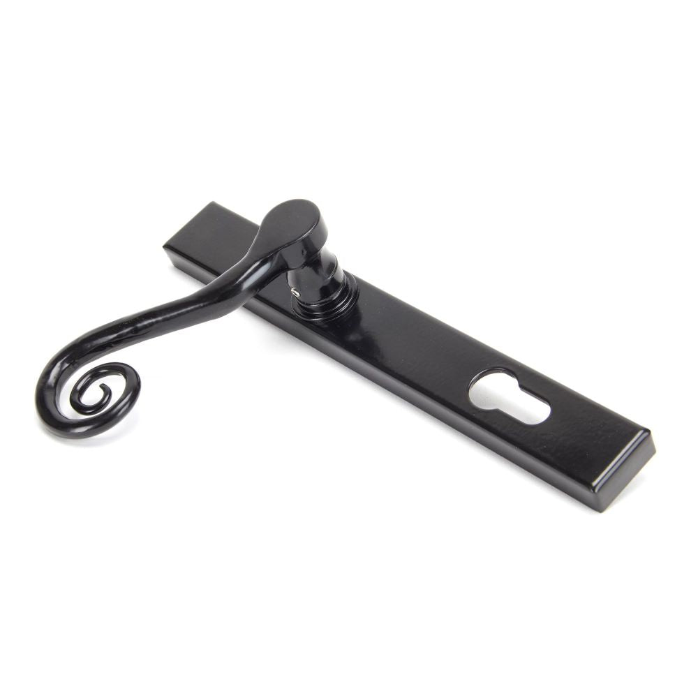 From The Anvil - Black Monkeytail Slimline Lever Espag. Lock Set - LH | Sku. 33037L | Trade Door Handles.