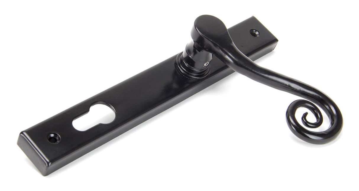 From The Anvil - Black Monkeytail Slimline Lever Espag. Lock Set - LH | Sku. 33037L | Trade Door Handles.