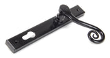 From The Anvil - Black Monkeytail Slimline Lever Espag. Lock Set - LH | Sku. 33037L | Trade Door Handles.