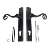 From The Anvil - Black Monkeytail Slimline Lever Espag. Lock Set - LH | Sku. 33037L | Trade Door Handles.