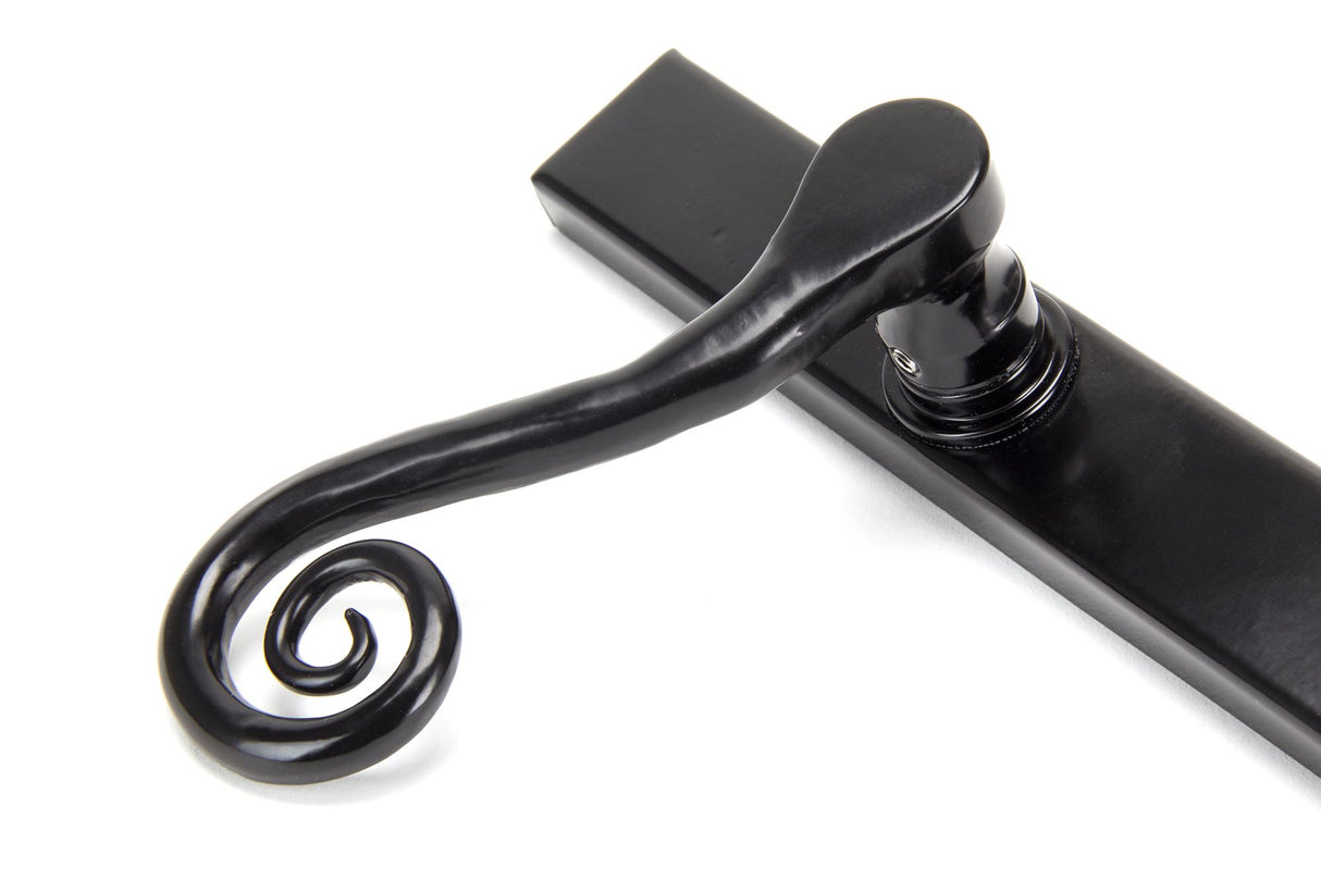 From The Anvil - Black Monkeytail Slimline Lever Espag. Lock Set - LH | Sku. 33037L | Trade Door Handles.