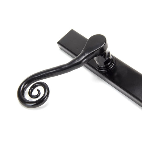 From The Anvil - Black Monkeytail Slimline Lever Espag. Lock Set - LH | Sku. 33037L | Trade Door Handles.