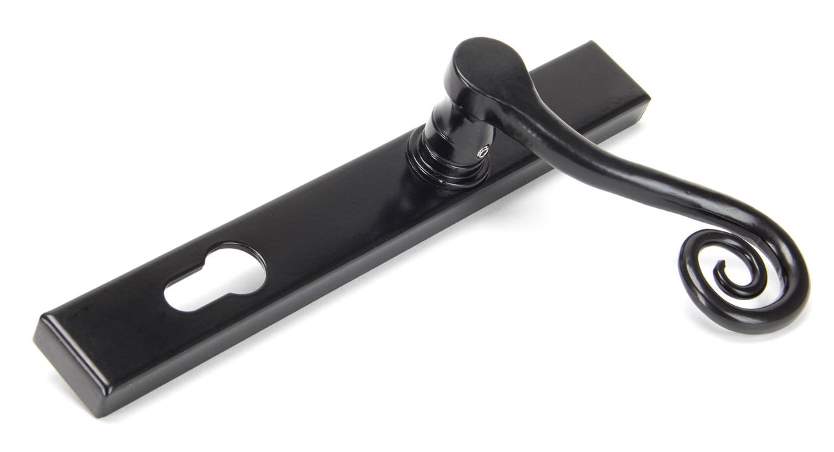 From The Anvil - Black Monkeytail Slimline Lever Espag. Lock Set - RH | Sku. 33037R | Trade Door Handles.