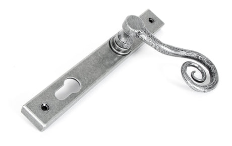 From The Anvil - Pewter Monkeytail Slimline Lever Espag. Lock Set - LH | Sku. 33038L | Trade Door Handles.