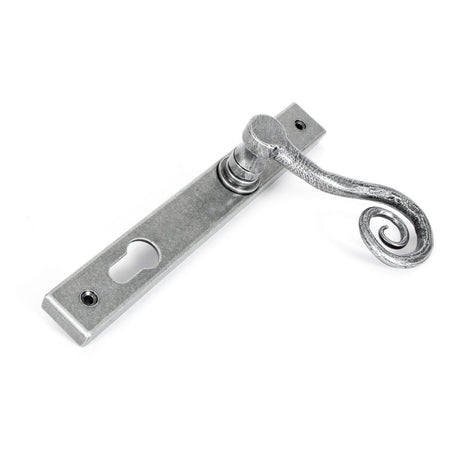From The Anvil - Pewter Monkeytail Slimline Lever Espag. Lock Set - LH | Sku. 33038L | Trade Door Handles.