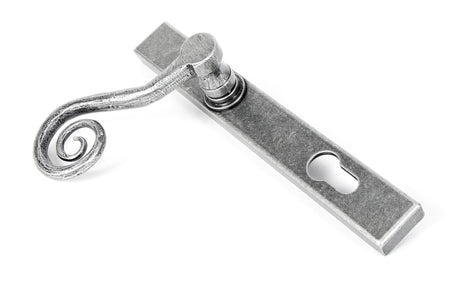 From The Anvil - Pewter Monkeytail Slimline Lever Espag. Lock Set - LH | Sku. 33038L | Trade Door Handles.