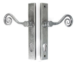 From The Anvil - Pewter Monkeytail Slimline Lever Espag. Lock Set - LH | Sku. 33038L | Trade Door Handles.