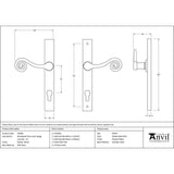 From The Anvil - Pewter Monkeytail Slimline Lever Espag. Lock Set - LH | Sku. 33038L | Trade Door Handles.