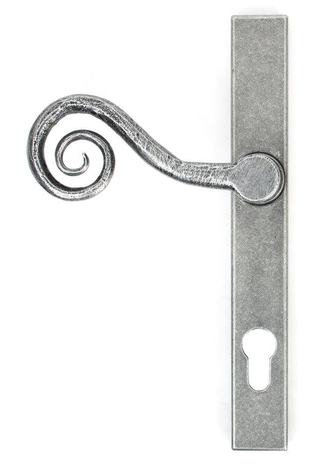 From The Anvil - Pewter Monkeytail Slimline Lever Espag. Lock Set - LH | Sku. 33038L | Trade Door Handles.
