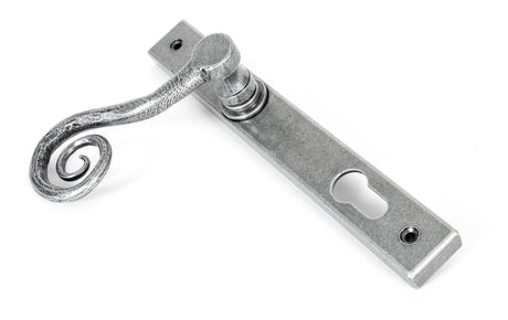 From The Anvil - Pewter Monkeytail Slimline Lever Espag. Lock Set - RH | Sku. 33038R | Trade Door Handles.