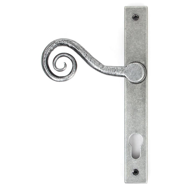 From The Anvil - Pewter Monkeytail Slimline Lever Espag. Lock Set - RH | Sku. 33038R | Trade Door Handles.