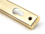 From The Anvil - Aged Brass Reeded Slimline Lever Espag. Lock Set | Sku. 33039 | Trade Door Handles.