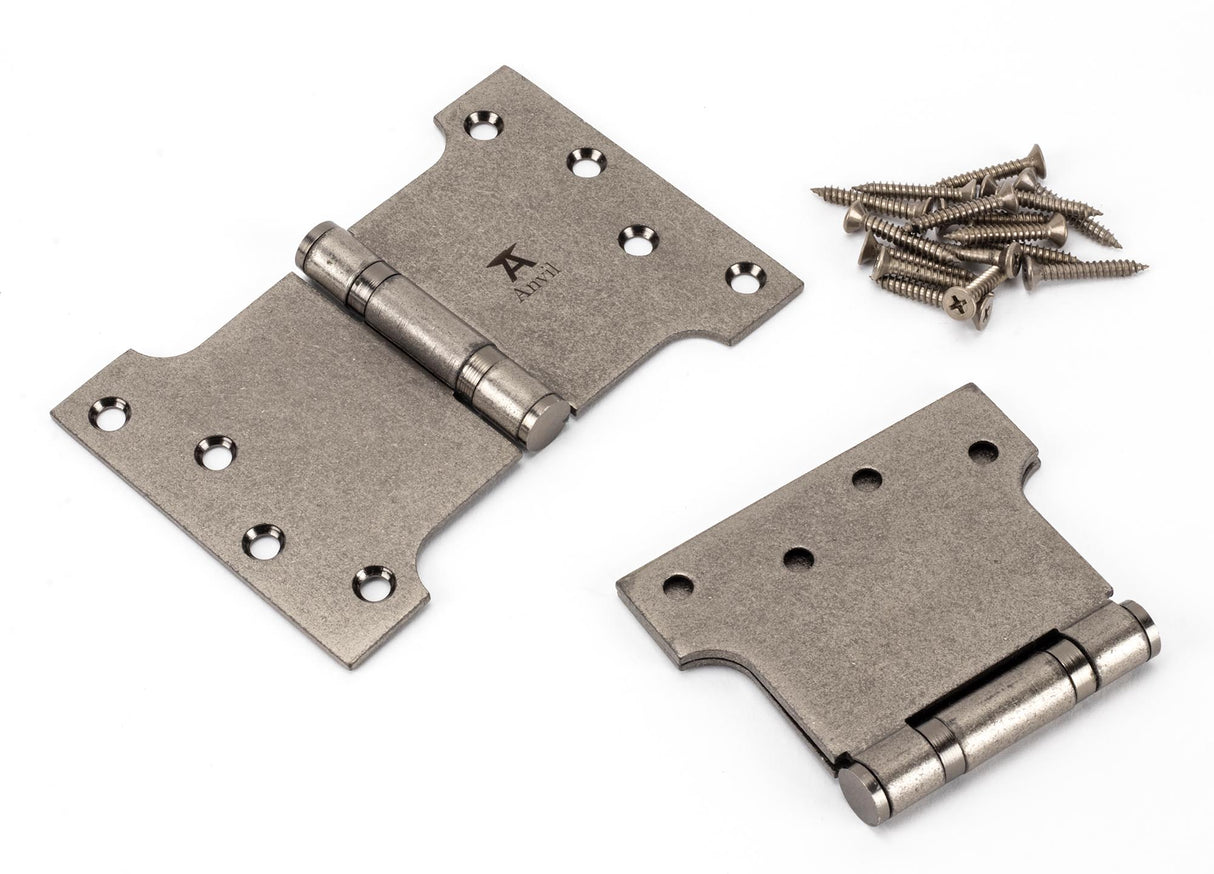 From The Anvil - Pewter 4" x 4" x 6" Parliament Hinge (pair) ss | Sku. 33048 | Trade Door Handles.