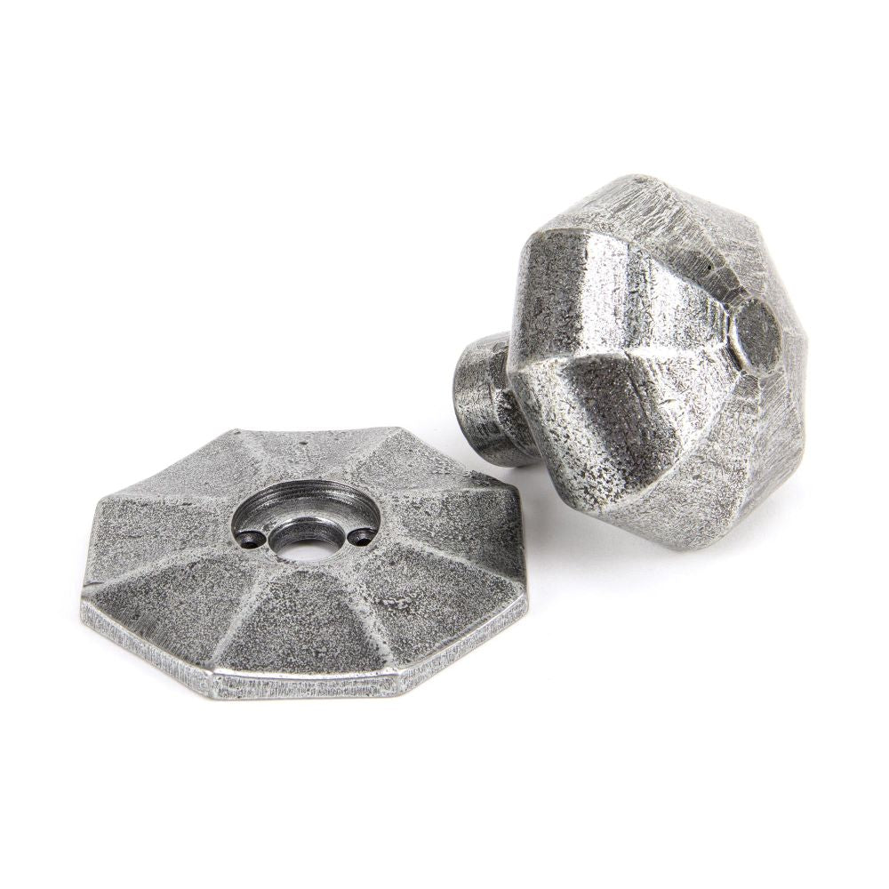 From The Anvil - Pewter Large Octagonal Mortice/Rim Knob Set | Sku. 33066 | Trade Door Handles.