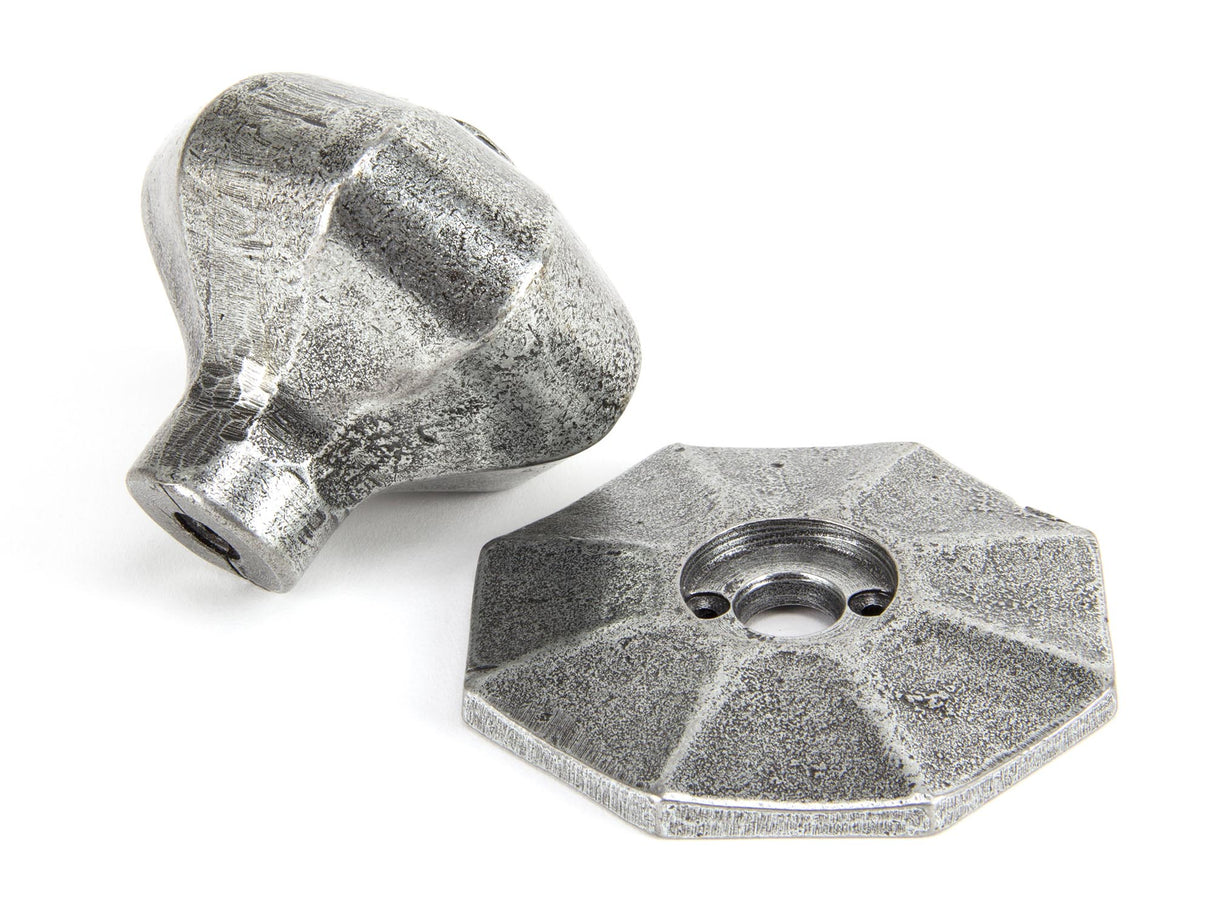 From The Anvil - Pewter Large Octagonal Mortice/Rim Knob Set | Sku. 33066 | Trade Door Handles.