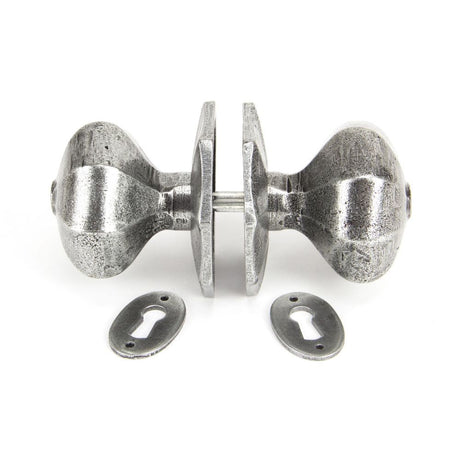From The Anvil - Pewter Large Octagonal Mortice/Rim Knob Set | Sku. 33066 | Trade Door Handles.