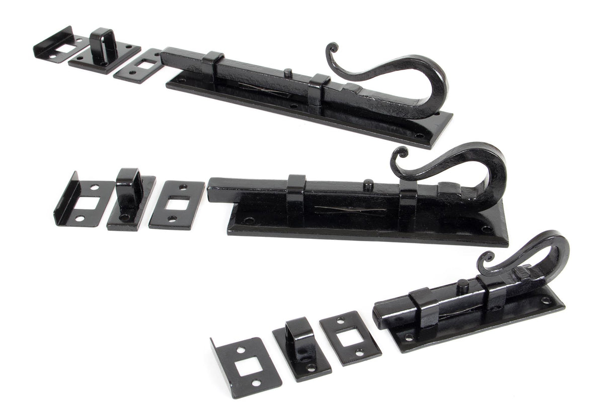 From The Anvil - Black 6" Shepherd's Crook Universal Bolt | Sku. 33073 | Trade Door Handles.