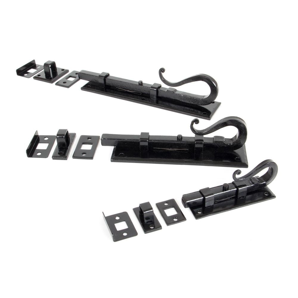 From The Anvil - Black 6" Shepherd's Crook Universal Bolt | Sku. 33073 | Trade Door Handles.