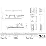 From The Anvil - Black 6" Shepherd's Crook Universal Bolt | Sku. 33073 | Trade Door Handles.