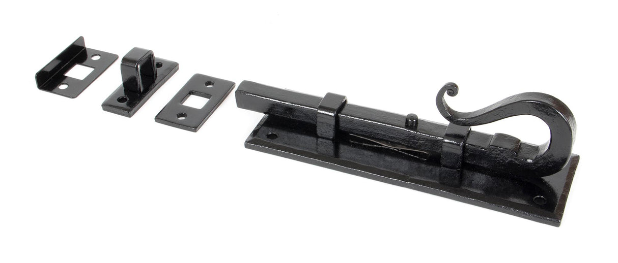 From The Anvil - Black 6" Shepherd's Crook Universal Bolt | Sku. 33073 | Trade Door Handles.