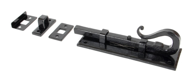 From The Anvil - Black 6" Shepherd's Crook Universal Bolt | Sku. 33073 | Trade Door Handles.