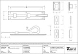 From The Anvil - Black 8" Shepherd's Crook Universal Bolt | Sku. 33074 | Trade Door Handles.