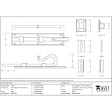 From The Anvil - Black 8" Shepherd's Crook Universal Bolt | Sku. 33074 | Trade Door Handles.