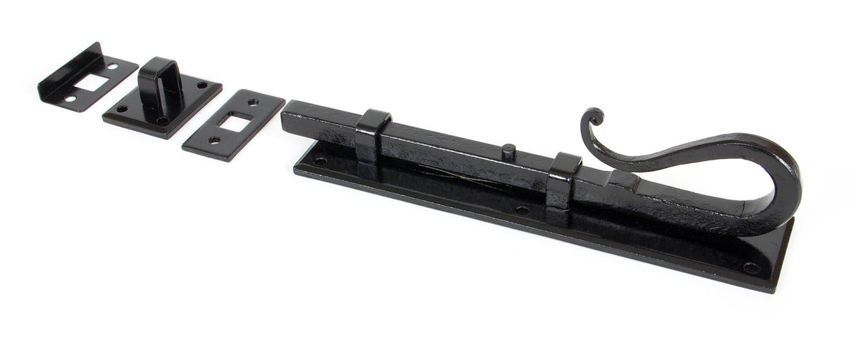 From The Anvil - Black 8" Shepherd's Crook Universal Bolt | Sku. 33074 | Trade Door Handles.