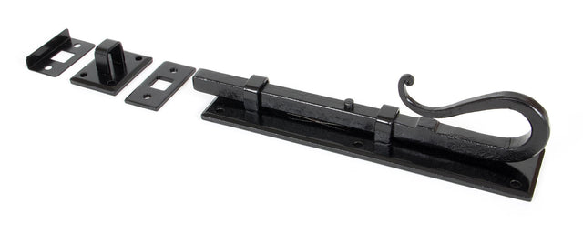 From The Anvil - Black 8" Shepherd's Crook Universal Bolt | Sku. 33074 | Trade Door Handles.