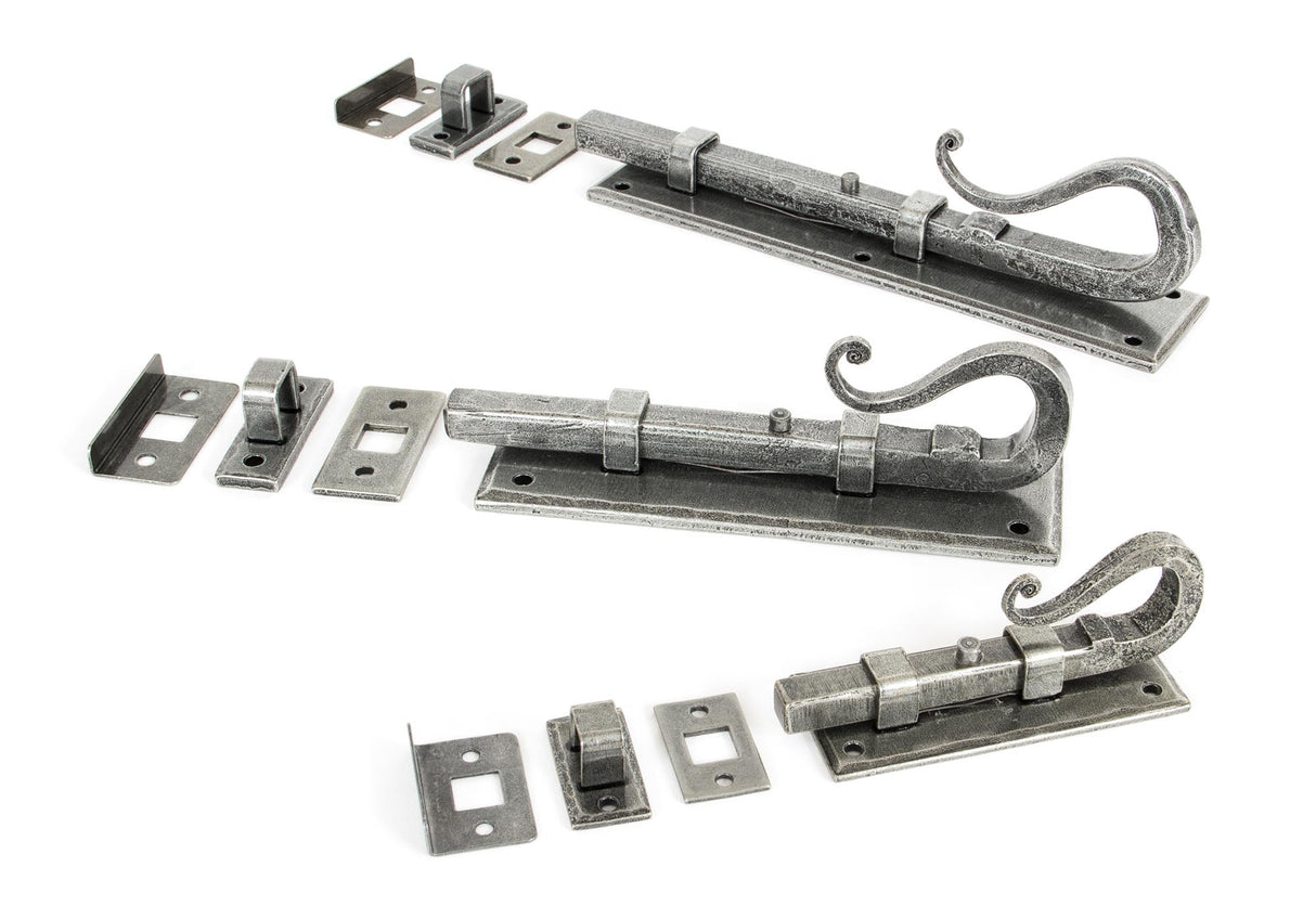 From The Anvil - Pewter 4" Shepherd's Crook Universal Bolt | Sku. 33075 | Trade Door Handles.