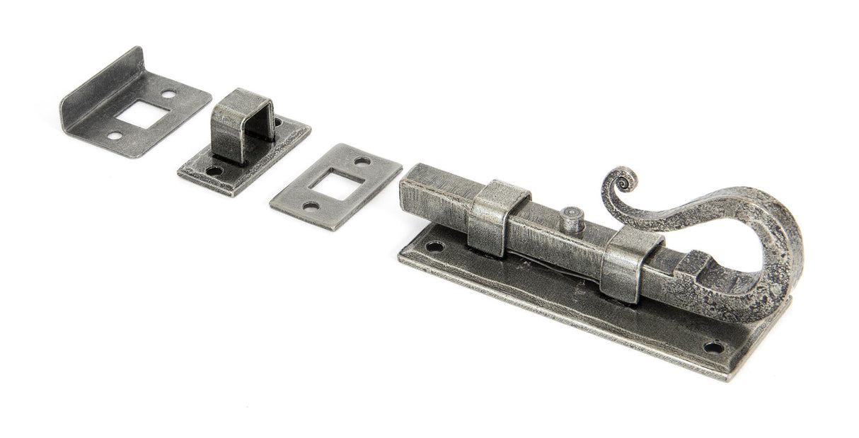 From The Anvil - Pewter 4" Shepherd's Crook Universal Bolt | Sku. 33075 | Trade Door Handles.
