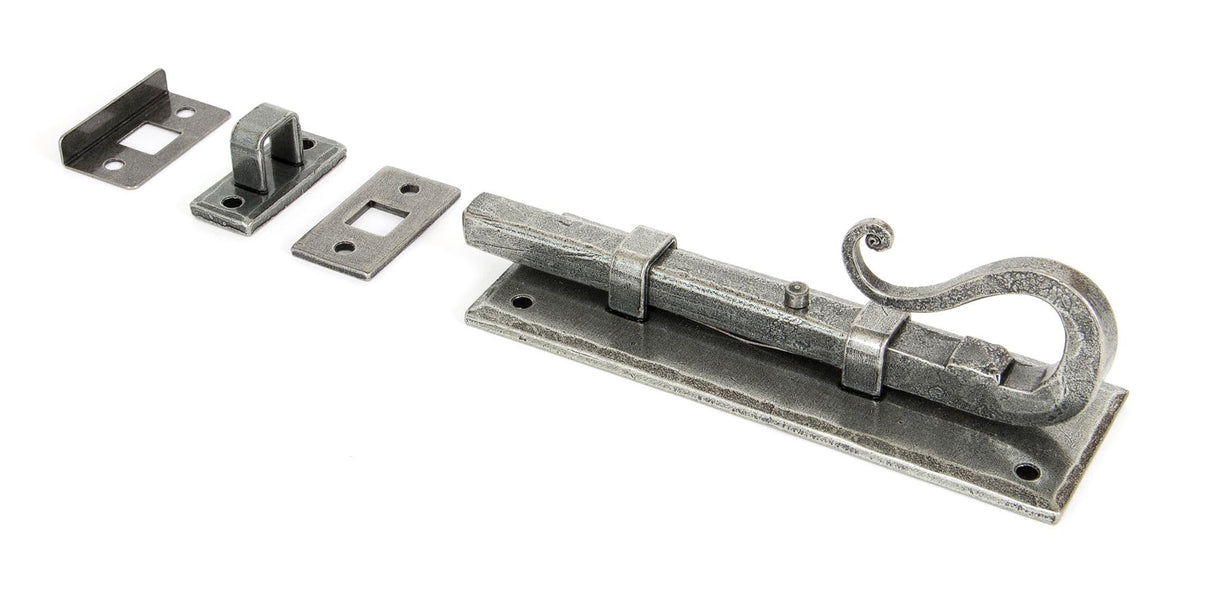 From The Anvil - Pewter 6" Shepherd's Crook Universal Bolt | Sku. 33076 | Trade Door Handles.