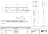From The Anvil - Pewter 8" Shepherd's Crook Universal Bolt | Sku. 33077 | Trade Door Handles.