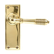 From The Anvil - Aged Brass Reeded Lever Latch Set | Sku. 33083 | Trade Door Handles.
