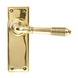 From The Anvil - Aged Brass Reeded Lever Latch Set | Sku. 33083 | Trade Door Handles.