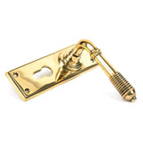 From The Anvil - Aged Brass Reeded Lever Euro Lock Set | Sku. 33085 | Trade Door Handles.