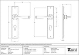 From The Anvil - Pewter Large Avon 72mm Centre Euro Lock Set | Sku. 33088 | Trade Door Handles.