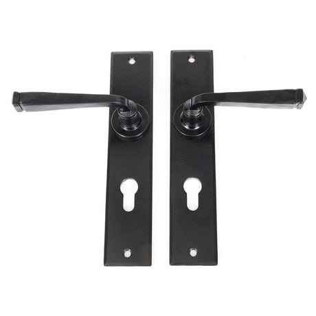 From The Anvil - Black Large Avon 72mm Centre Euro Lock Set | Sku. 33092 | Trade Door Handles.