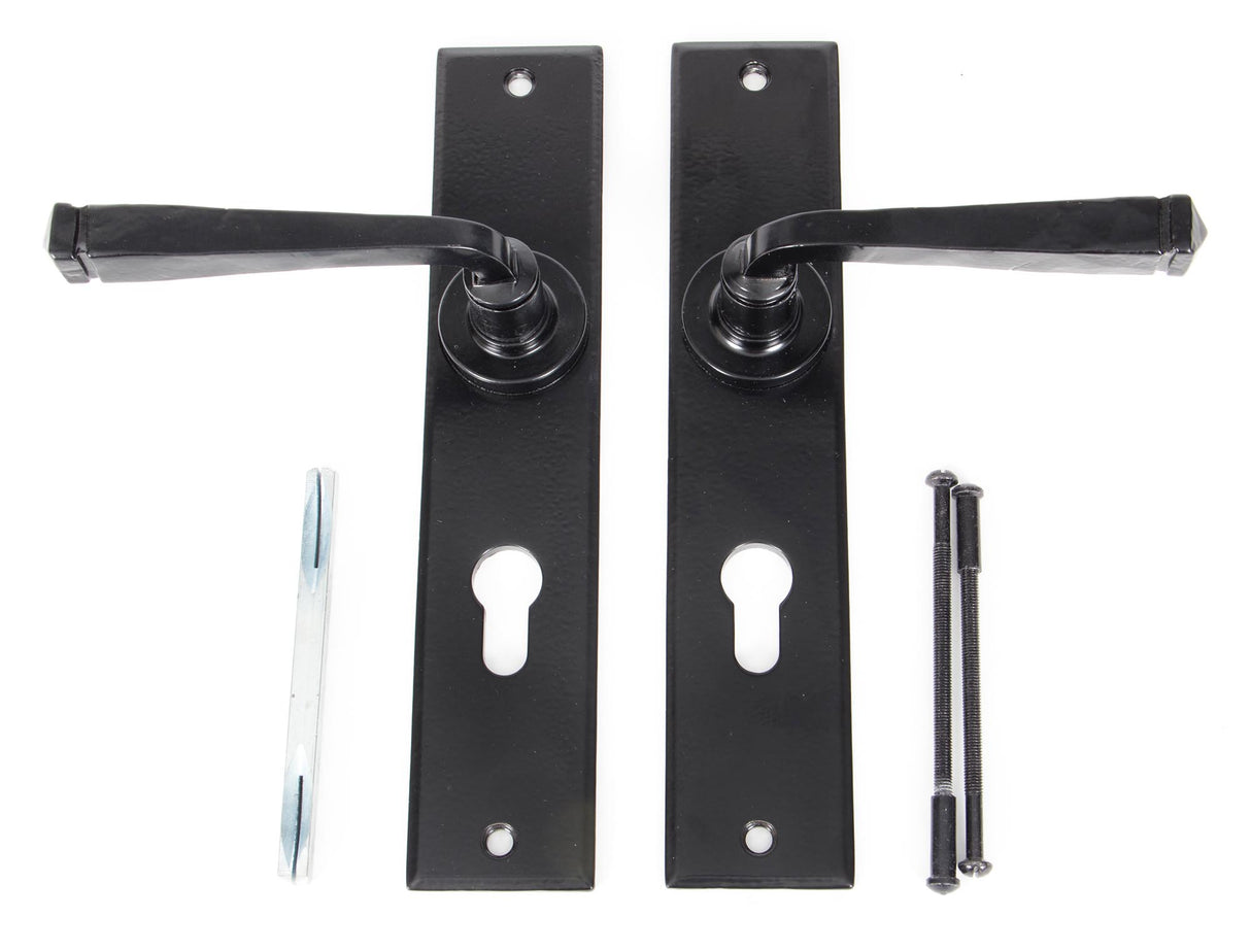 From The Anvil - Black Large Avon 72mm Centre Euro Lock Set | Sku. 33092 | Trade Door Handles.