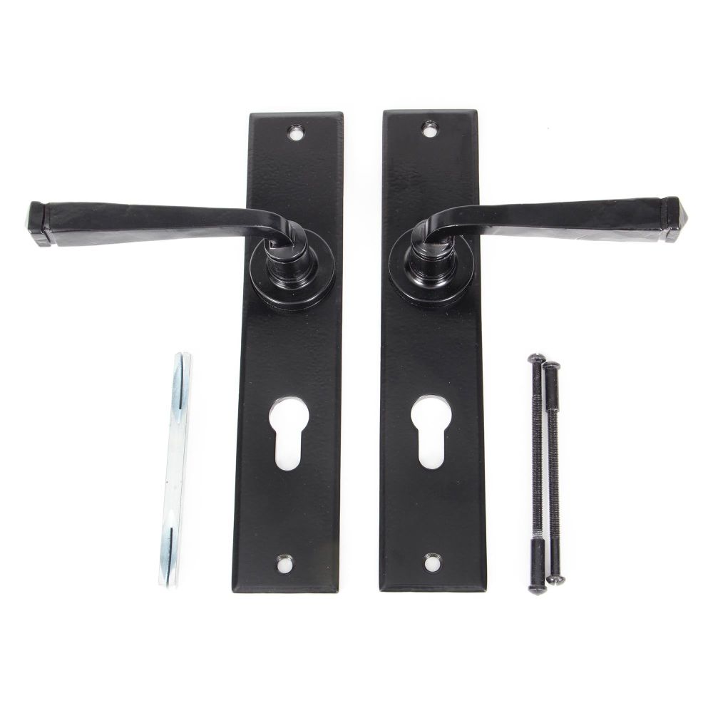 From The Anvil - Black Large Avon 72mm Centre Euro Lock Set | Sku. 33092 | Trade Door Handles.