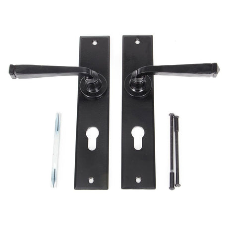 From The Anvil - Black Large Avon 72mm Centre Euro Lock Set | Sku. 33092 | Trade Door Handles.