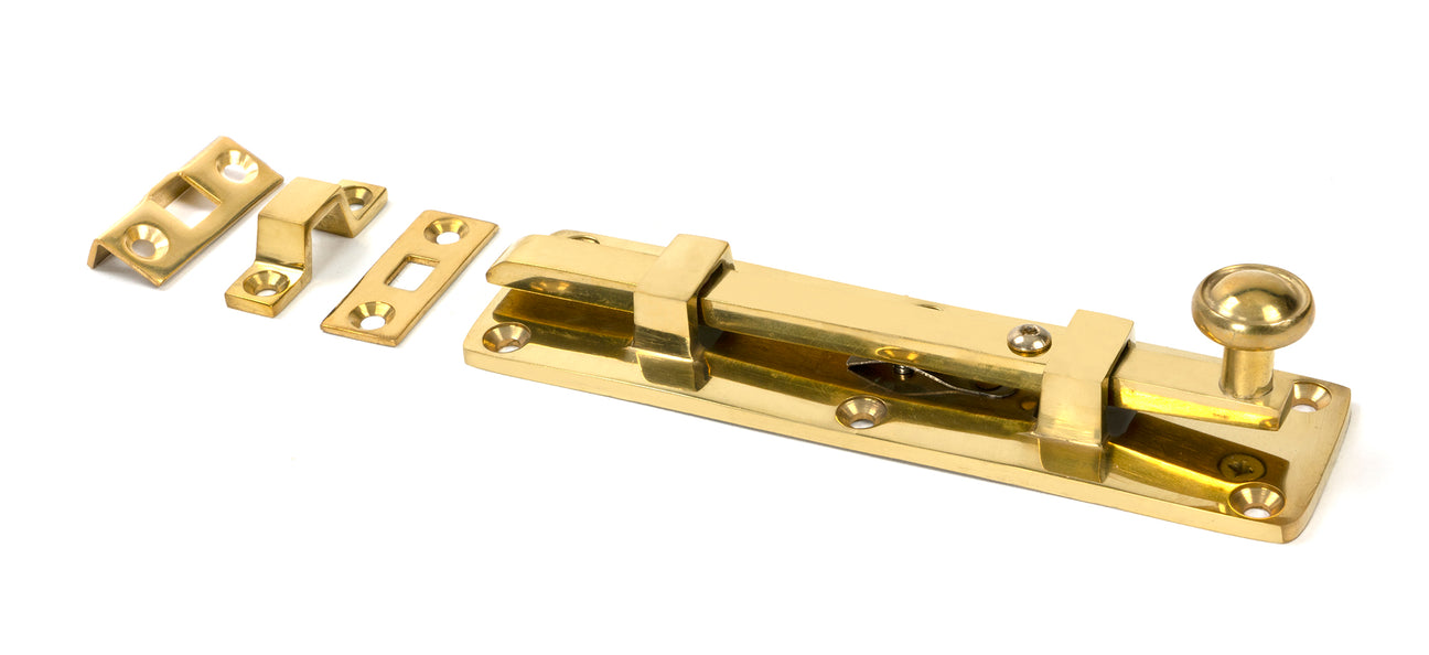 From The Anvil - Polished Brass 6" Universal Bolt | Sku. 33097 | Trade Door Handles.