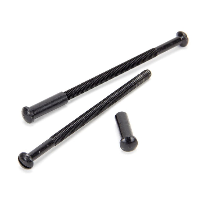 From The Anvil - Black 5mm Male & Female Screws (2) - No Slots | Sku. 33119S | Trade Door Handles.