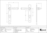 From The Anvil - Black Narrow Lever Espag. Lock Set | Sku. 33119 | Trade Door Handles.