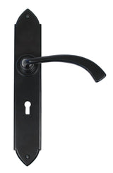 From The Anvil - Black Gothic Curved Sprung Lever Lock Set | Sku. 33136 | Trade Door Handles.