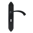 From The Anvil - Black Gothic Curved Sprung Lever Lock Set | Sku. 33136 | Trade Door Handles.