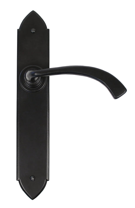 From The Anvil - Black Gothic Curved Sprung Lever Latch Set | Sku. 33137 | Trade Door Handles.